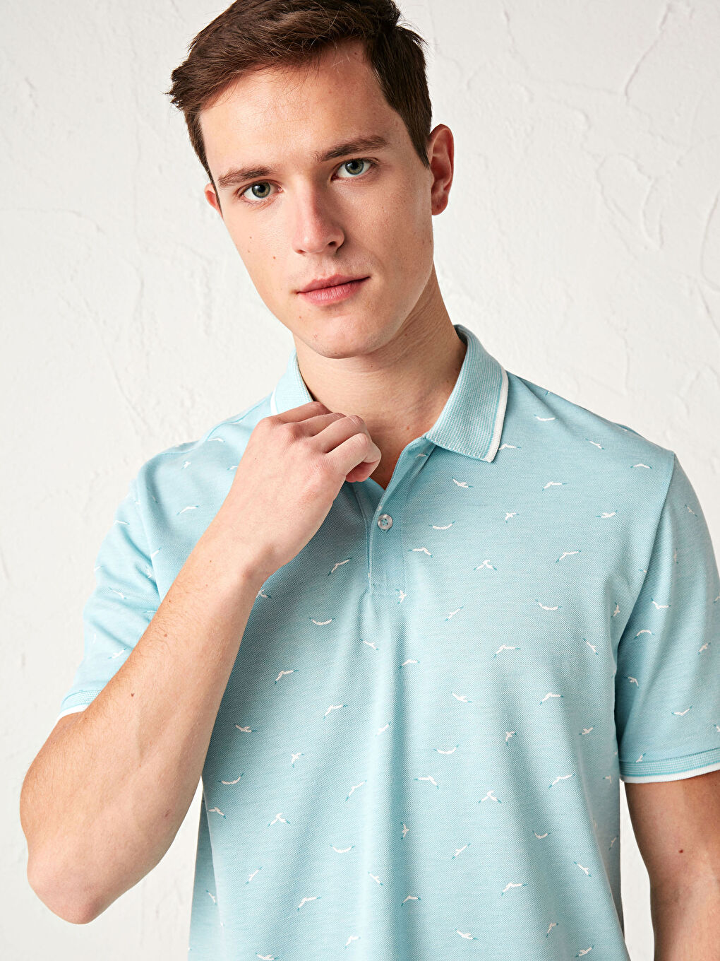 Yeşil Polo Yaka Kısa Kollu Pike Tişört