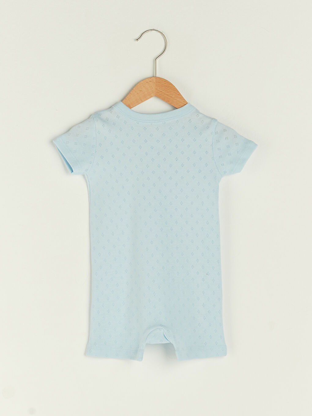 Mavi Bisiklet Yaka Kısa Kollu Pamuklu Erkek Bebek Tulum-1