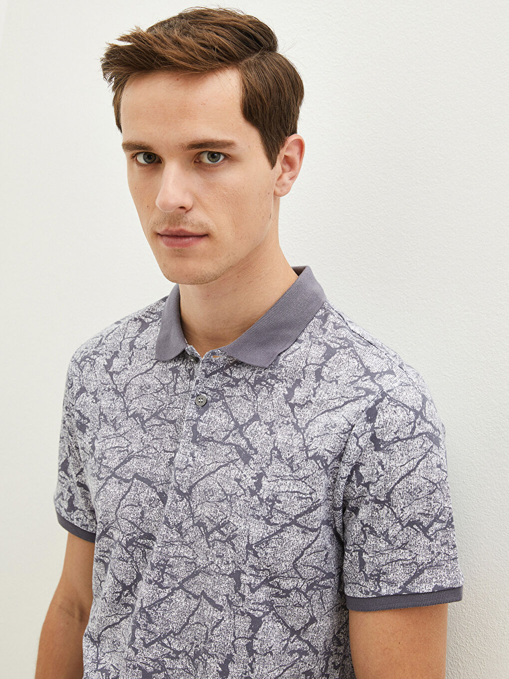 LCW Vision Polo Neck Short Sleeve Patterned Pique Men's T-Shirt -S17916Z8-LRW