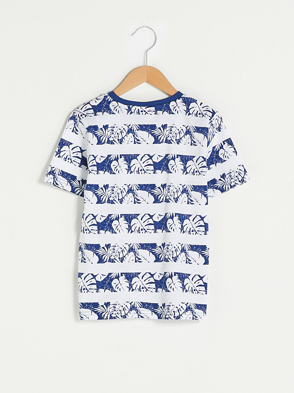 Crew Neck Printed Short Sleeve Cotton Boy T-shirt-1