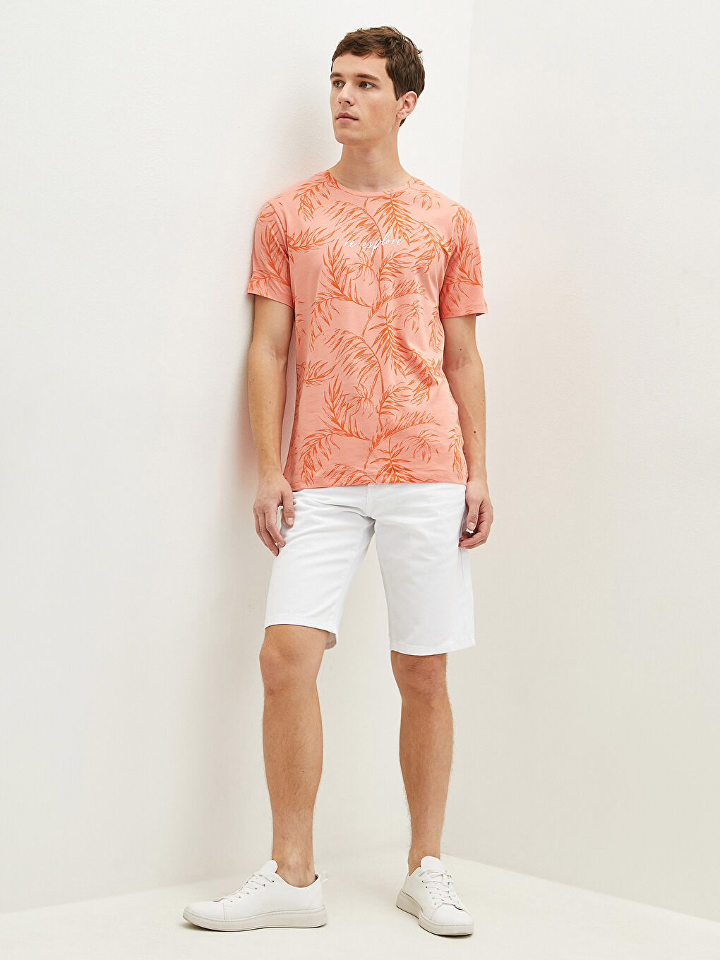 Футболка Мужская с Круглым Вырезом, Коротким Рукавом, С Принтом, Из Гребенного Хлопка-2