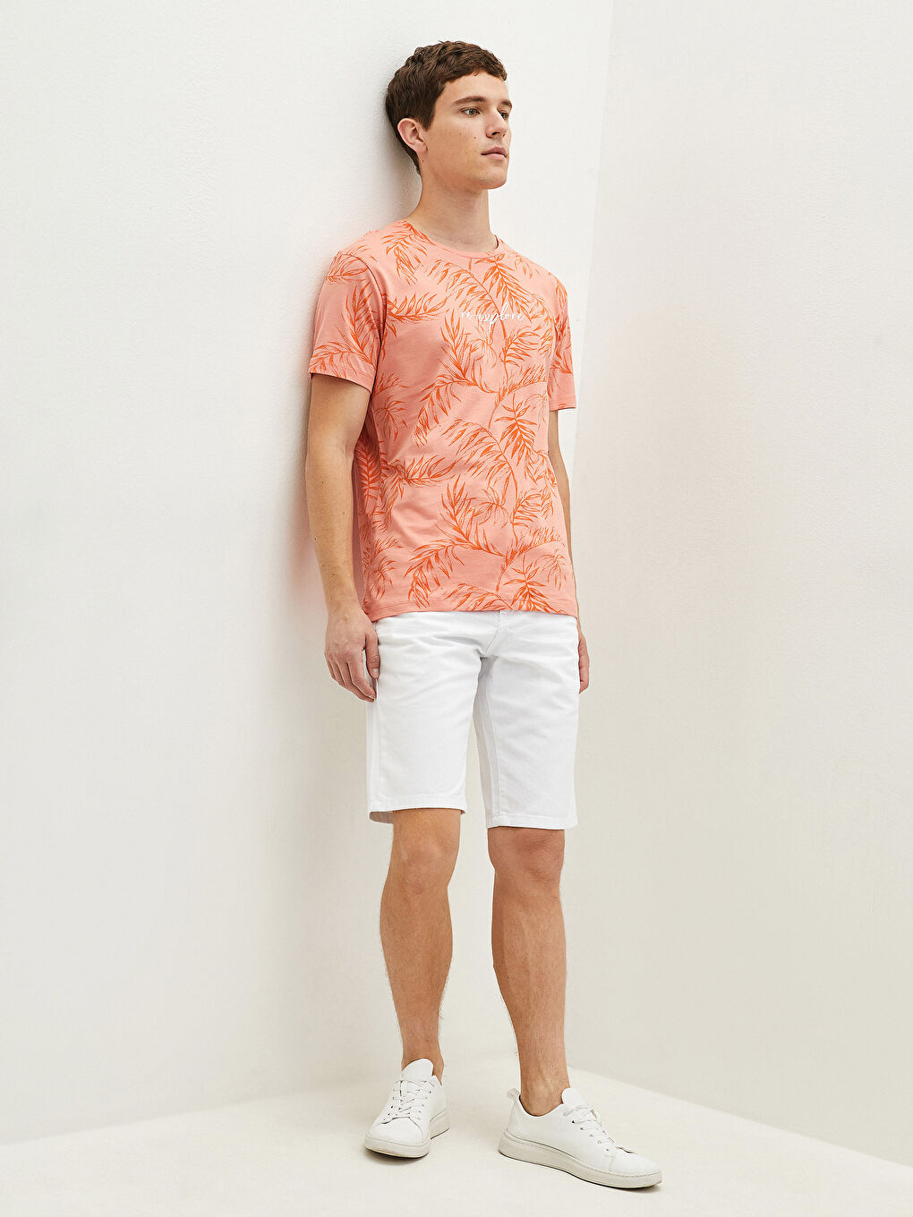 Футболка Мужская с Круглым Вырезом, Коротким Рукавом, С Принтом, Из Гребенного Хлопка-3