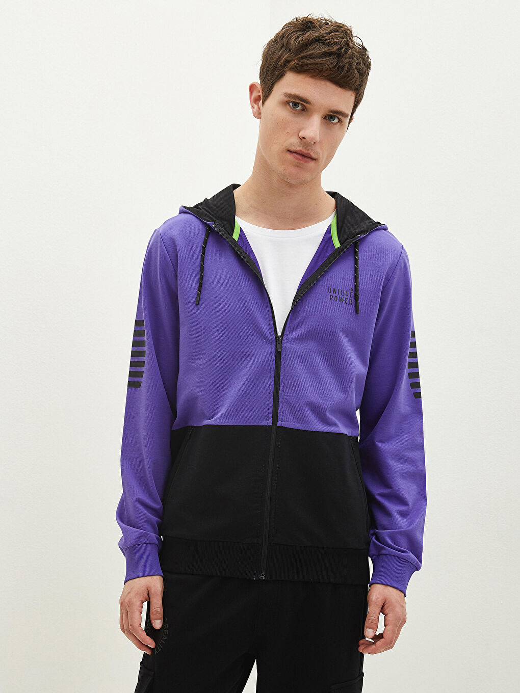 سويت شيرت رياضي نشط بسحاب مزود بغطاء رأس للرجال-5