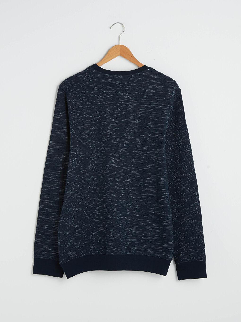 Lacivert Bisiklet Yaka Uzun Kollu Baskılı Kalın Erkek Sweatshirt-7