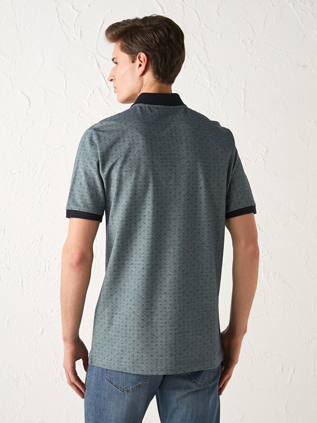 LCWAIKIKI Classic Polo Neck Short Sleeve Patterned Men's T-Shirt -S18042Z8-FFM