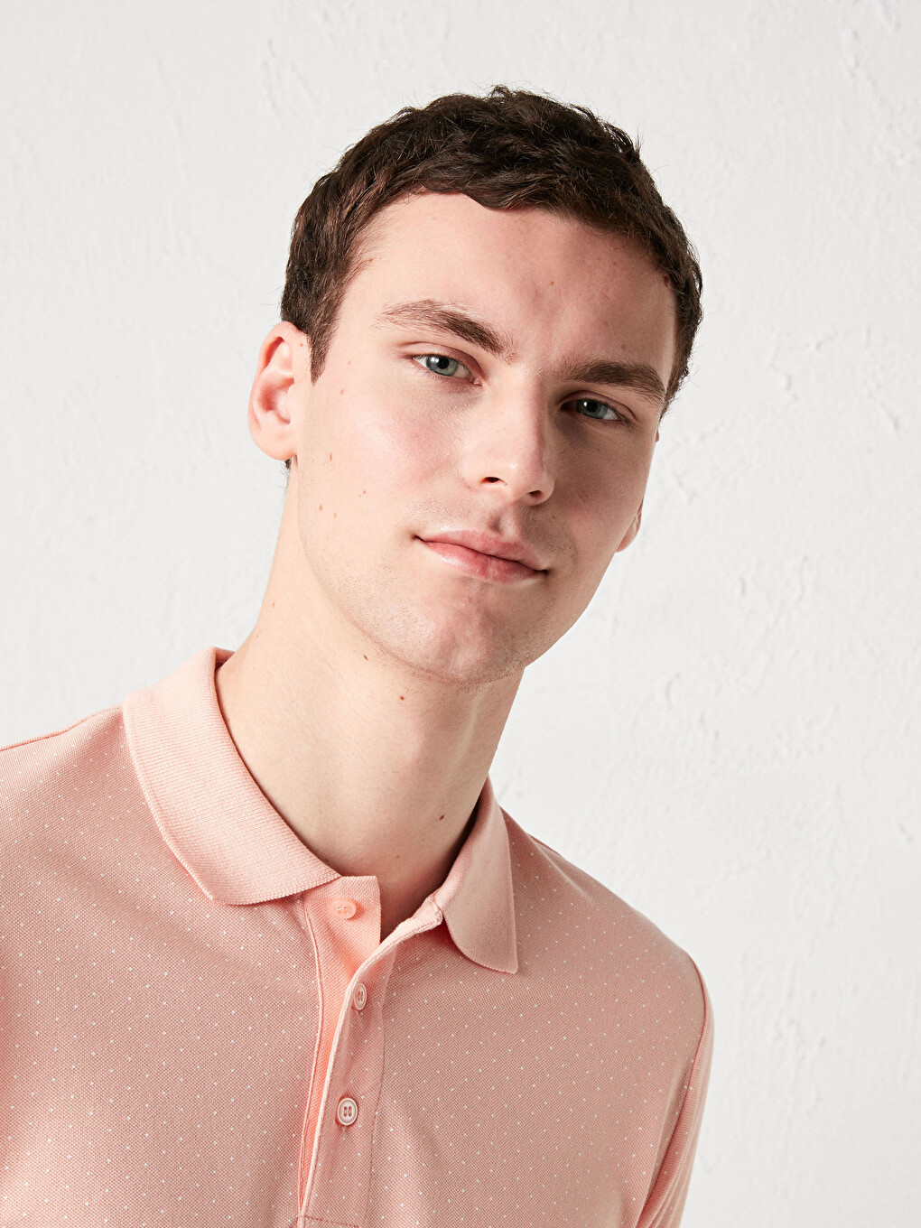 Tricou Polo Guler Înalt Mânecă Scurtă Bumbac Pentru Bărbați-1