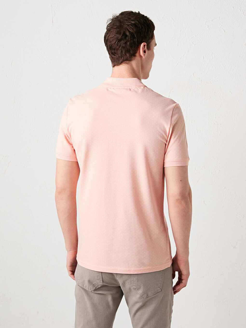 Tricou Polo Guler Înalt Mânecă Scurtă Bumbac Pentru Bărbați-3
