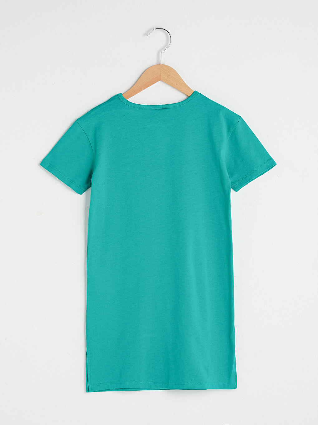 Crew Neck Printed Short Sleeve Girls' Dress-1