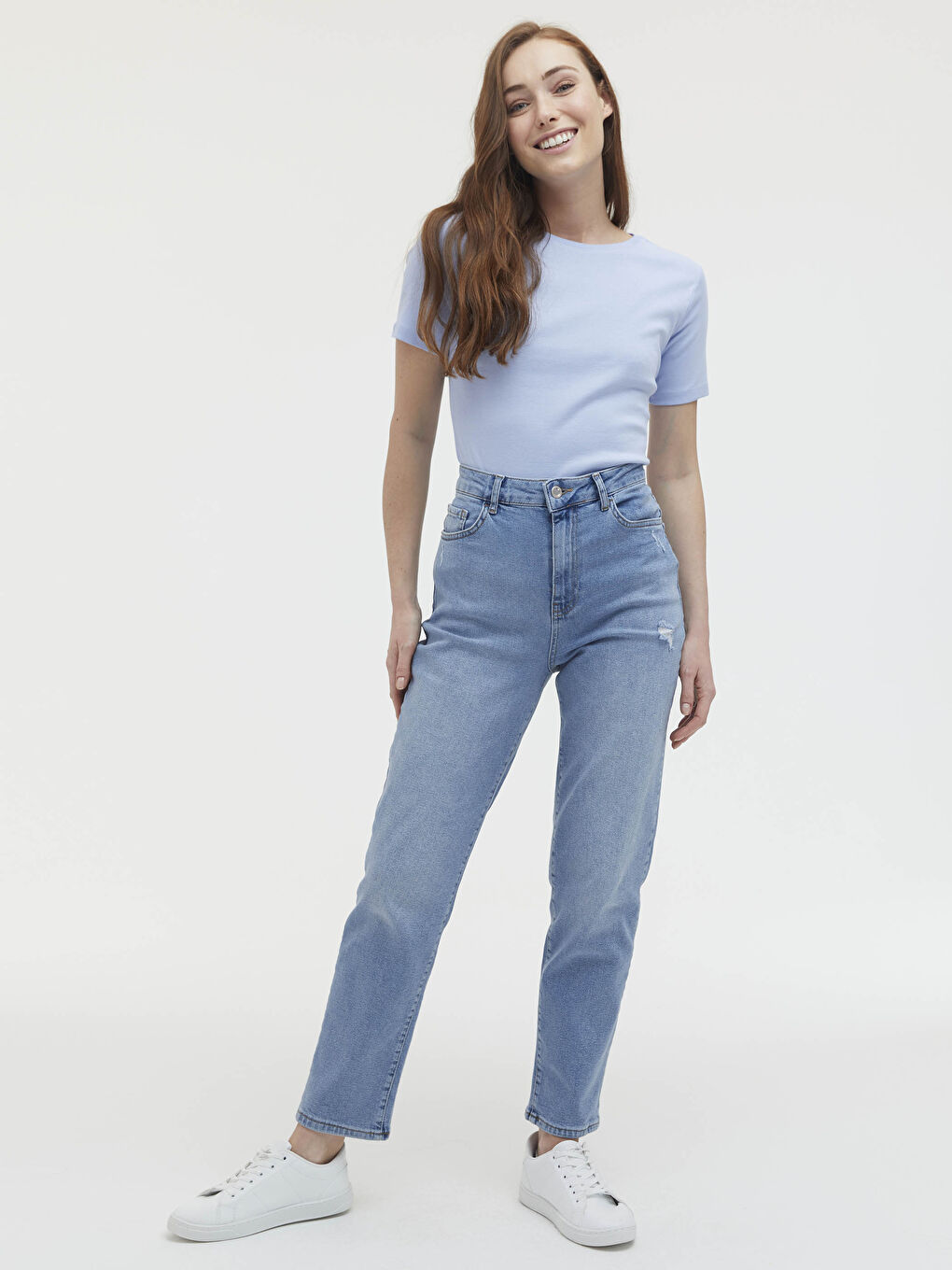 Mavi Bisiklet Yaka Basic Tişört-7