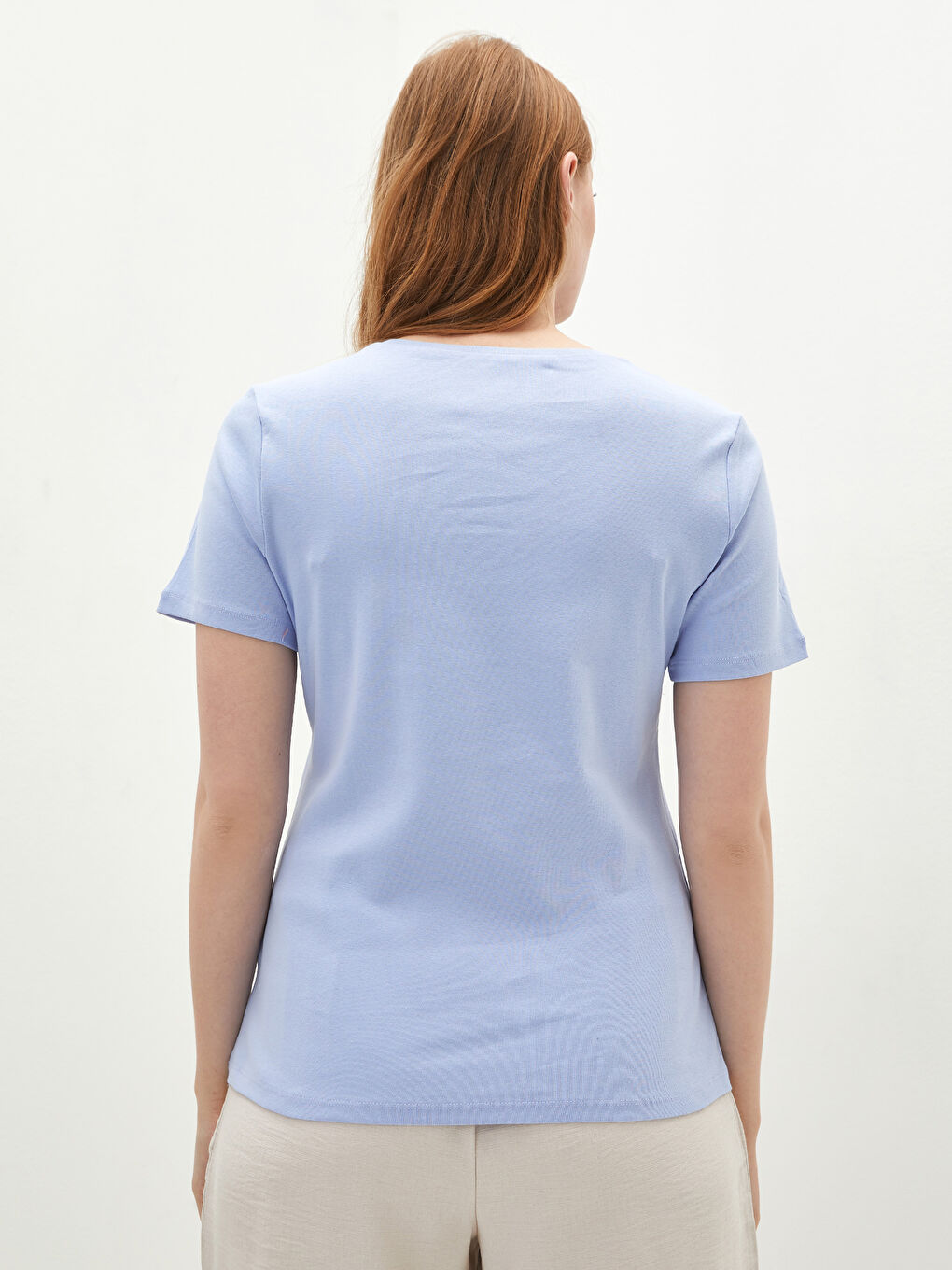 Mavi Bisiklet Yaka Basic Tişört-4