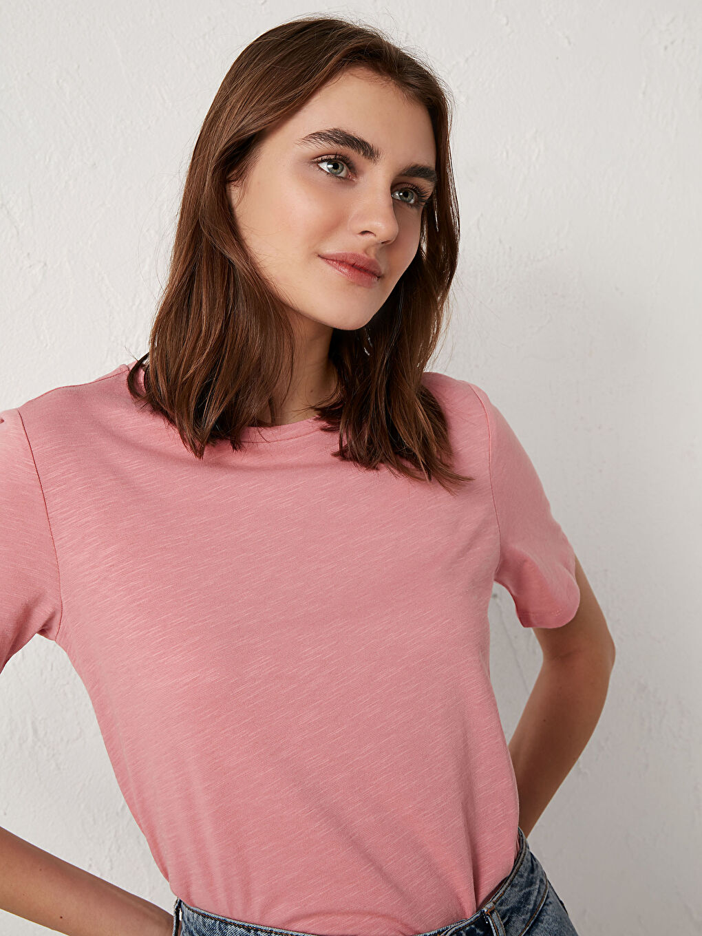 Majica od pamuka s okruglim izrezom i kratkim rukavima-3