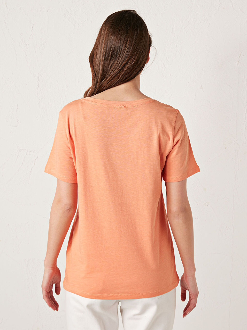 V-Neck Cotton Basic T-Shirt-3