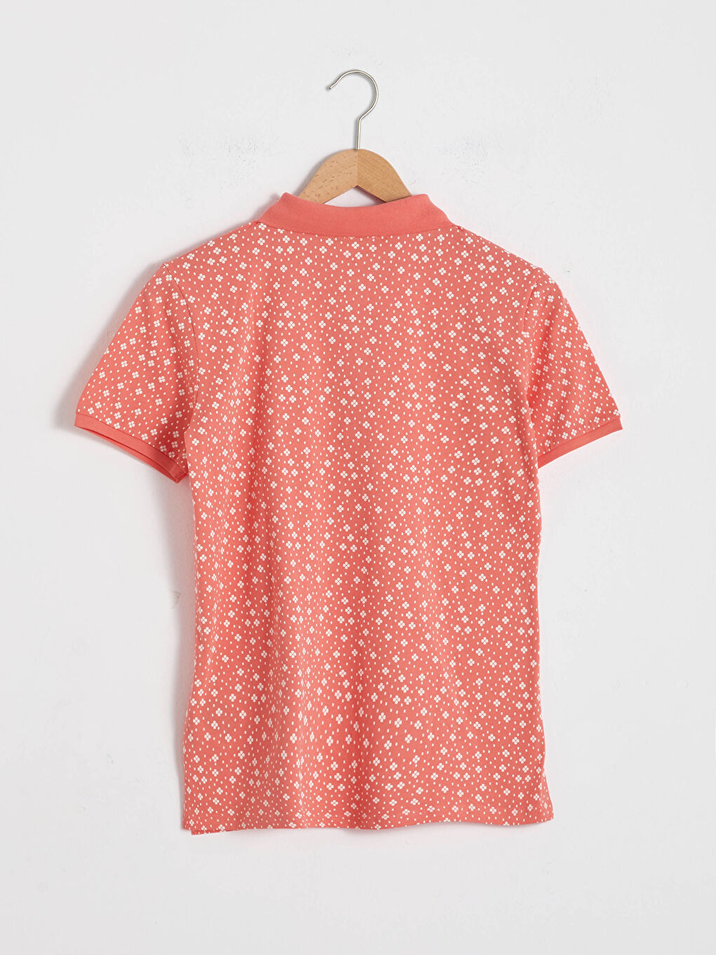 Flower Printed Polo Neck T-Shirt-5