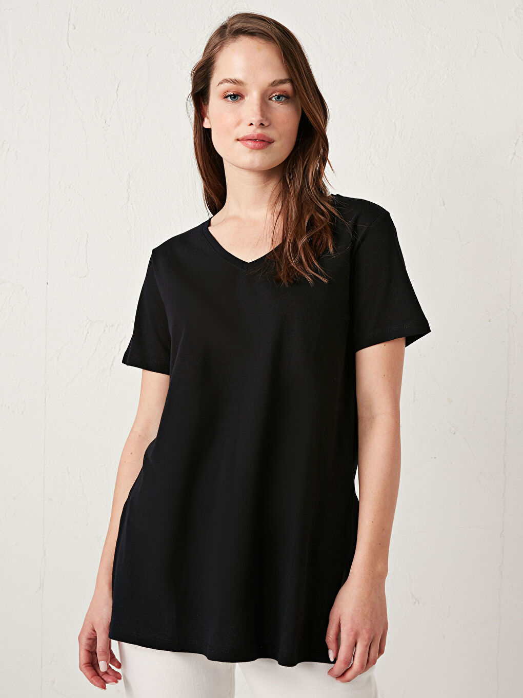 V-Neck Cotton Basic T-Shirt