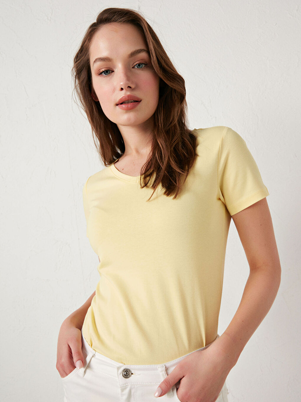 V-Neck Plain Basic Cotton T-Shirt