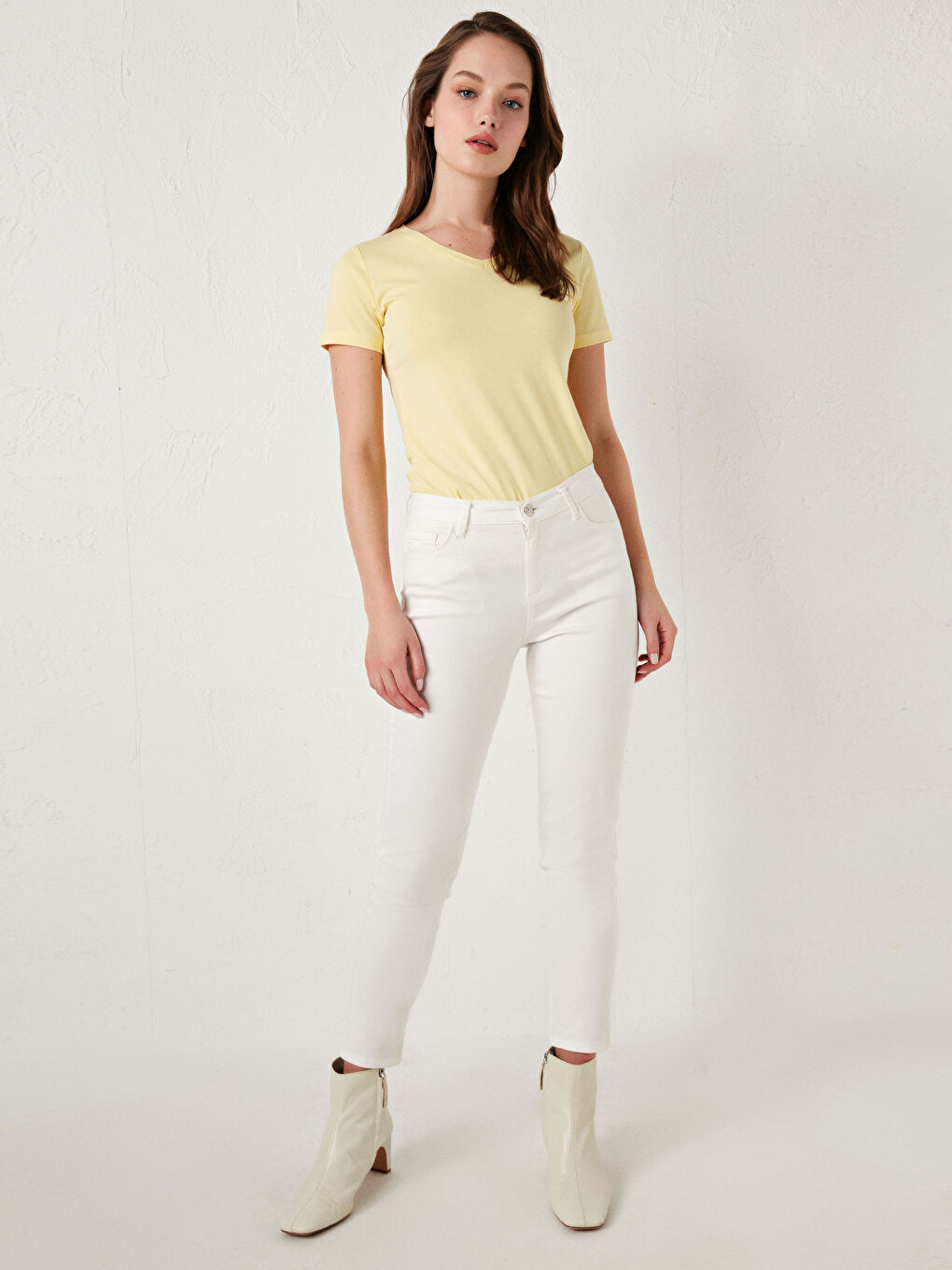 V-Neck Plain Basic Cotton T-Shirt-3