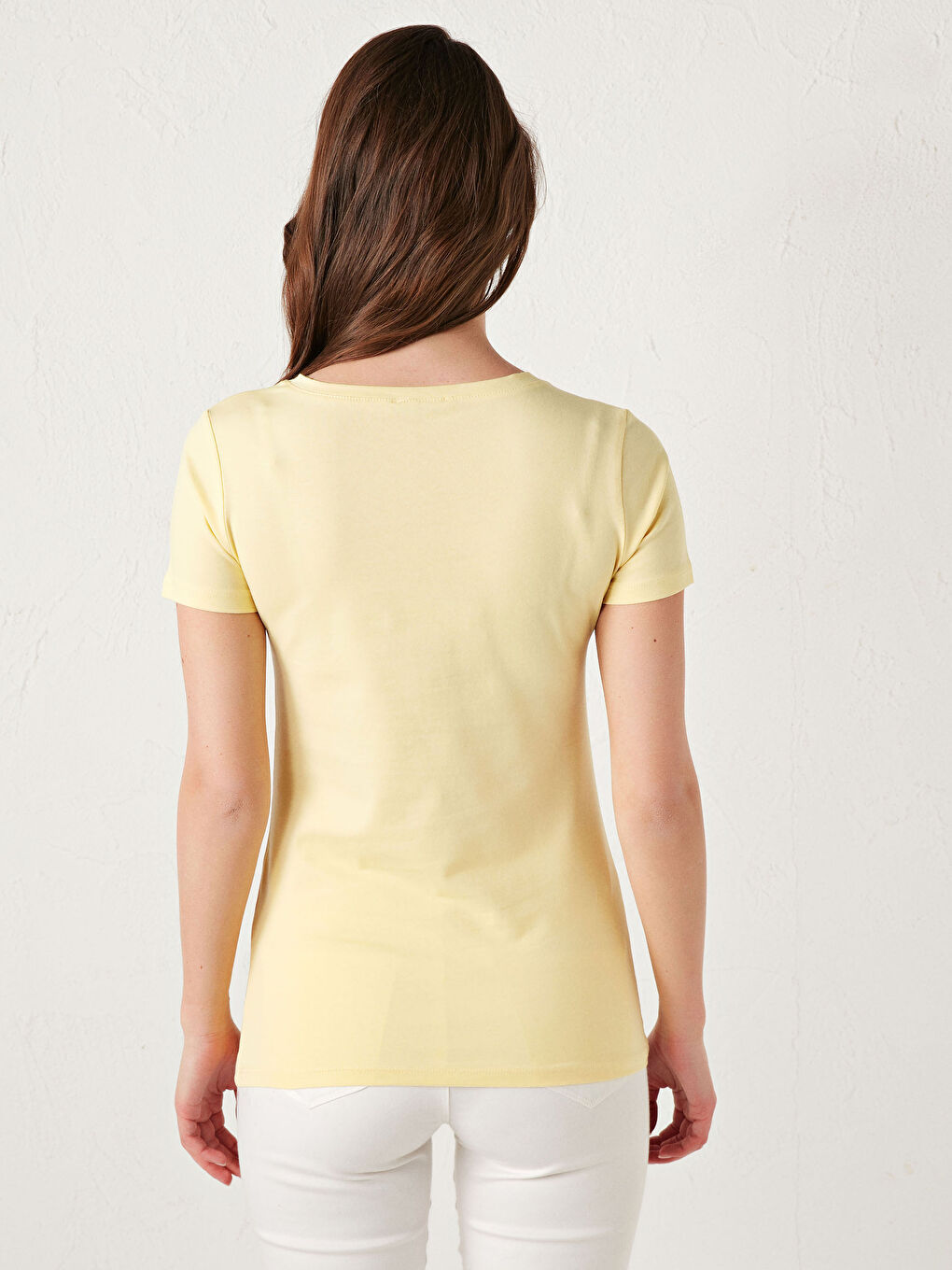 V-Neck Plain Basic Cotton T-Shirt-4