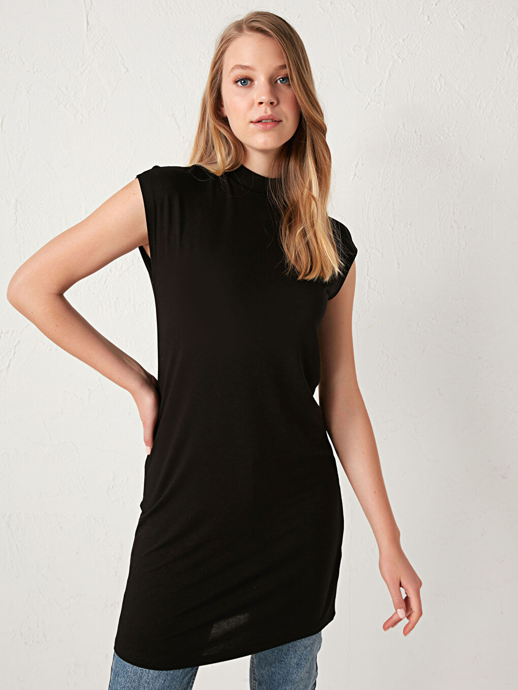 LCWAIKIKI Basic Turtleneck Short Sleeve Tunic -S18201Z8-CVL