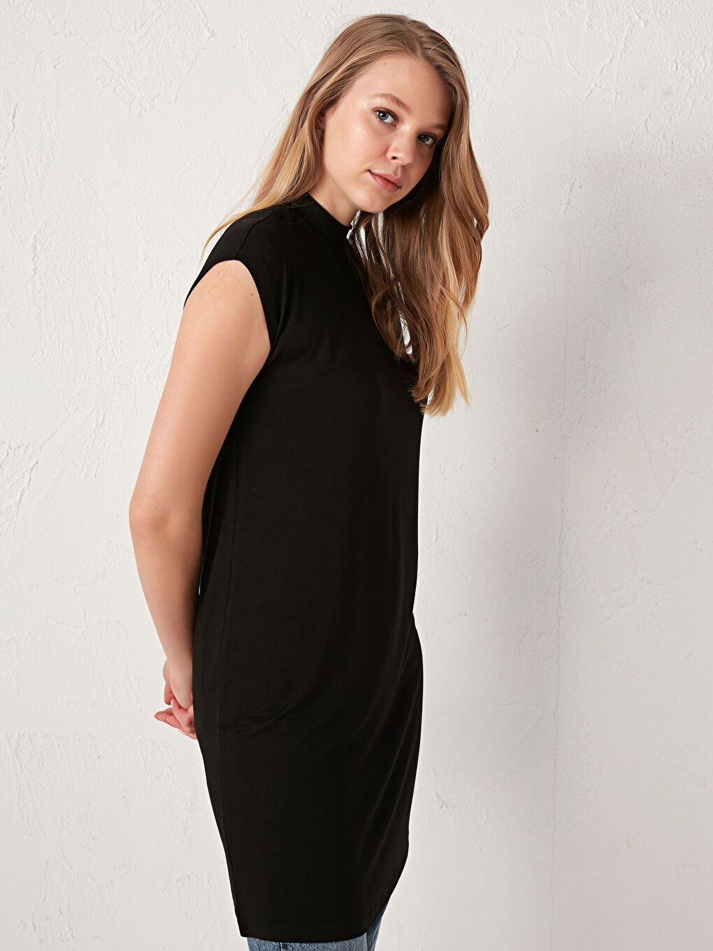 LCWAIKIKI Basic Turtleneck Short Sleeve Tunic -S18201Z8-CVL