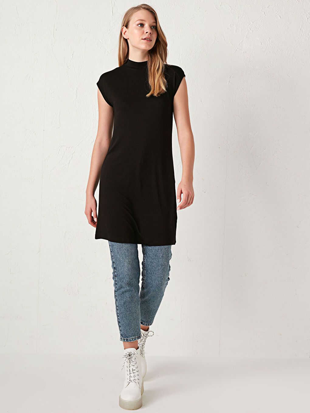 LCWAIKIKI Basic Turtleneck Short Sleeve Tunic -S18201Z8-CVL