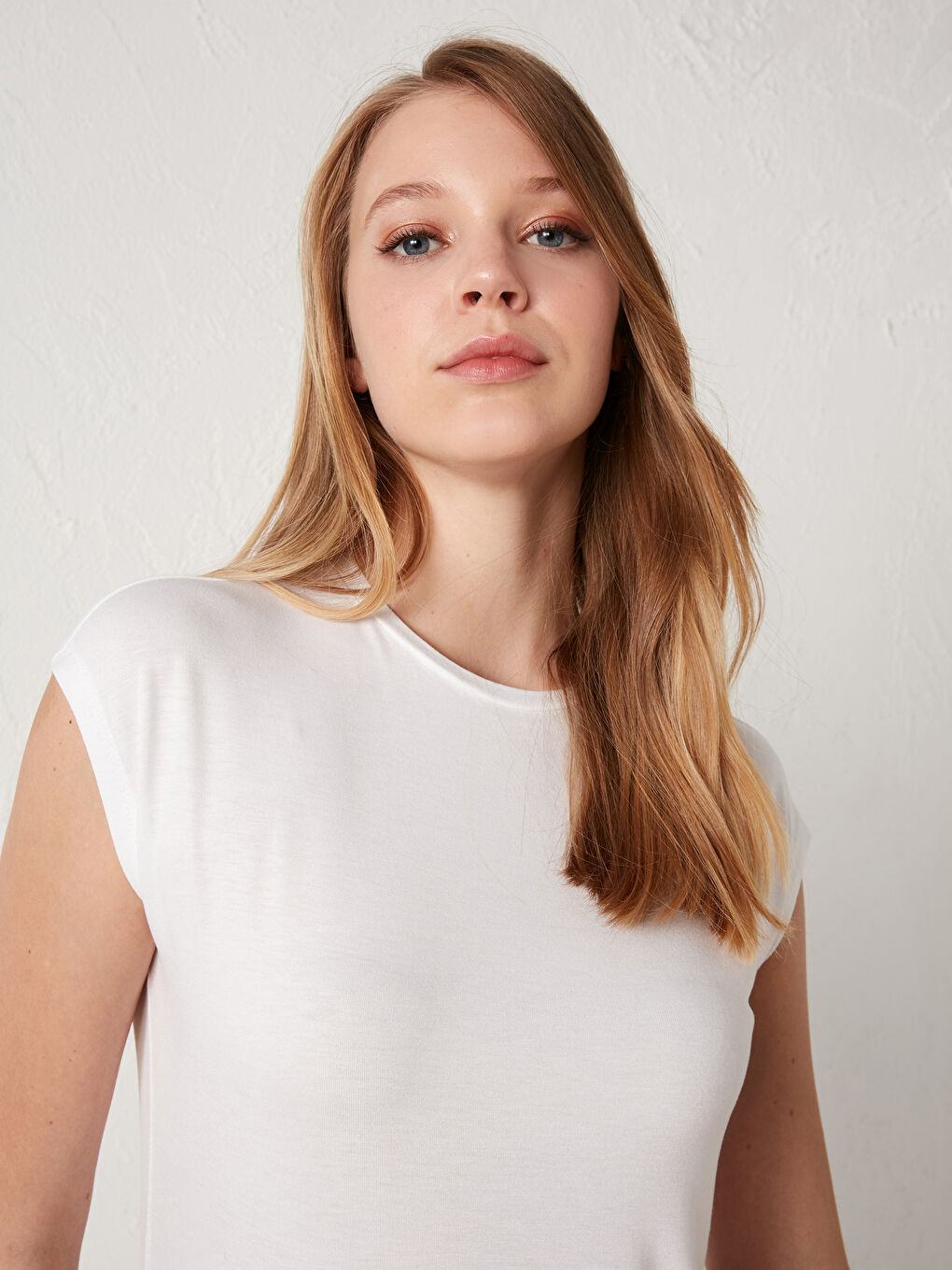 Rundhalsausschnitt Dünne Frauen Tunika-3