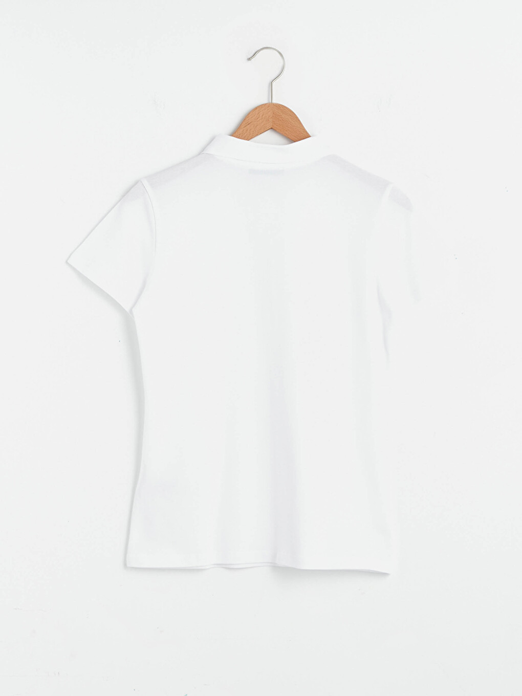 Polo Neck Straight Short Sleeve Piqué Women's T-shirt-6