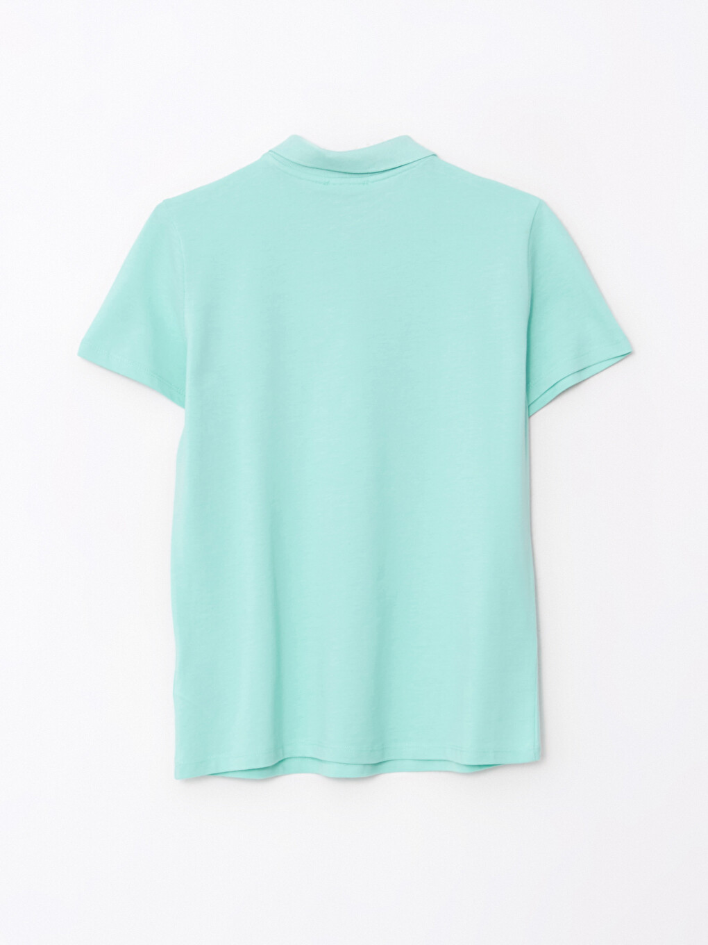 Polo Neck Straight Short Sleeve Piqué Women's T-shirt-6