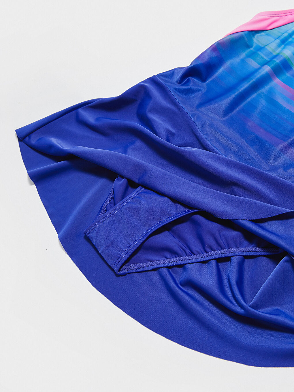 Mavi Esnek Kumaş Kız Çocuk Etekli Mayo ve Tayt-3