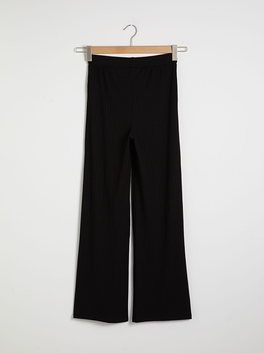 Siyah Beli Lastikli Geniş Paça Kadın Eşofman Altı-6