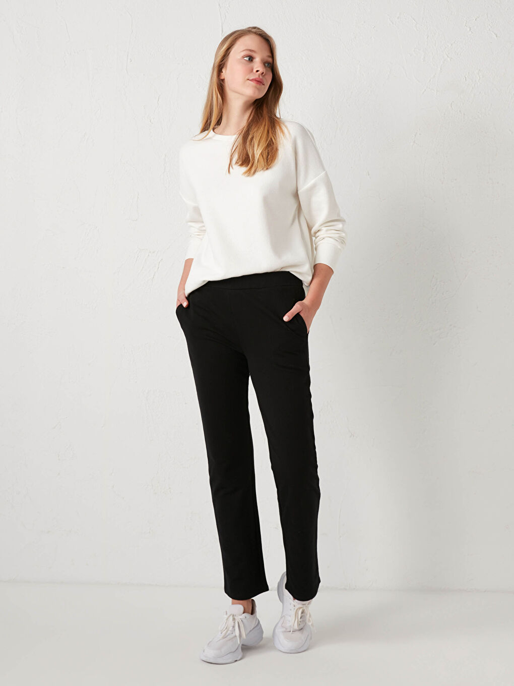 Elastic Waist Cotton Sweatpants-1
