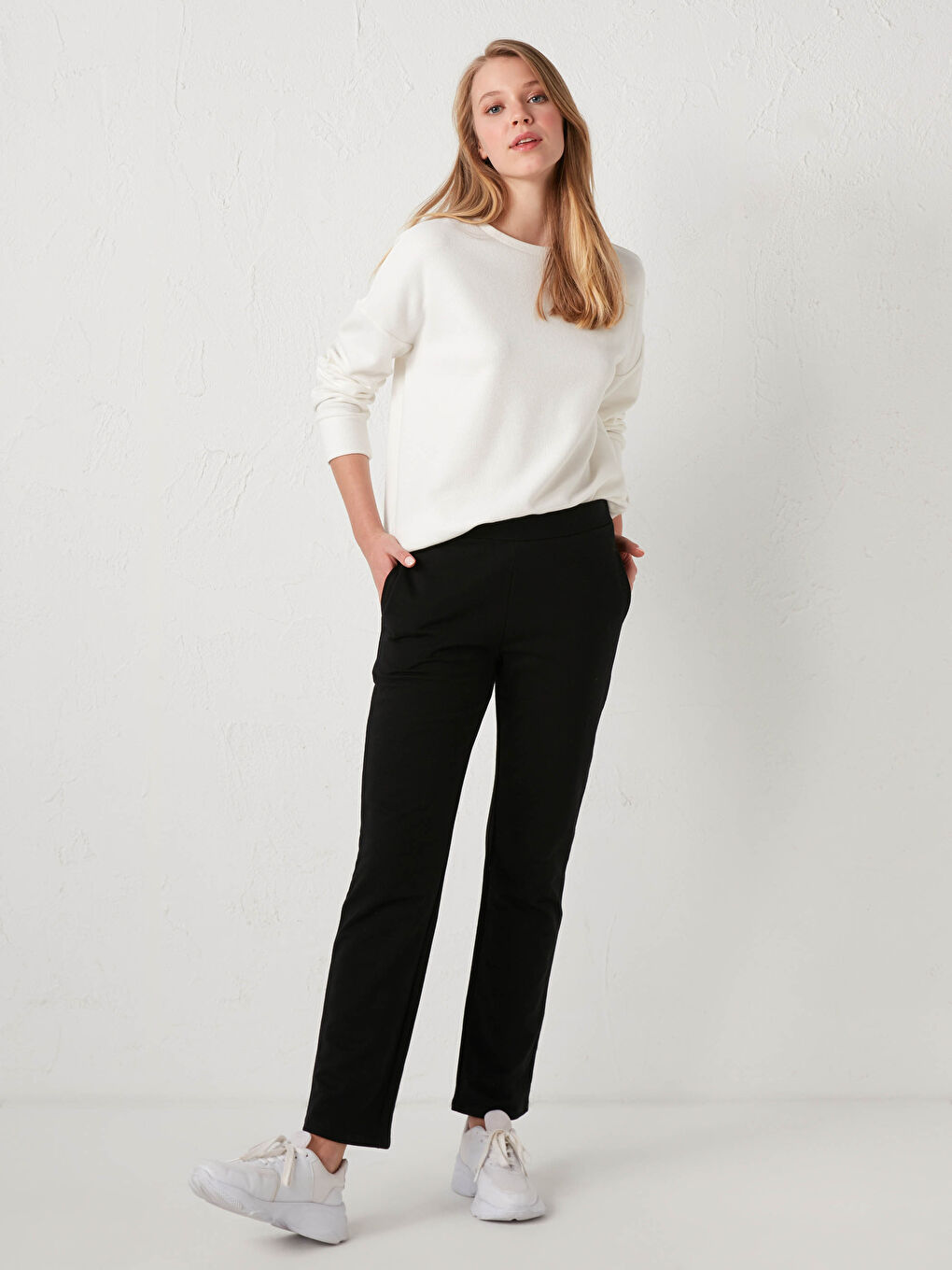 Elastic Waist Cotton Sweatpants-4