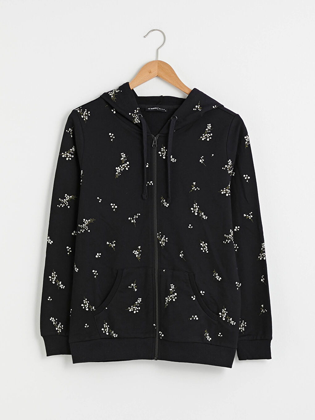 Siyah Fermuarlı Kapüşonlu Hırka-5