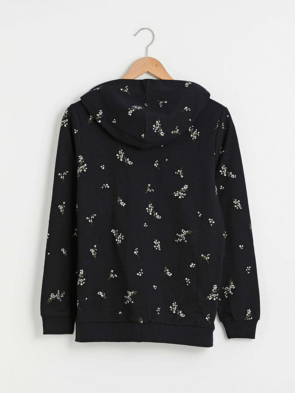 Siyah Fermuarlı Kapüşonlu Hırka-6