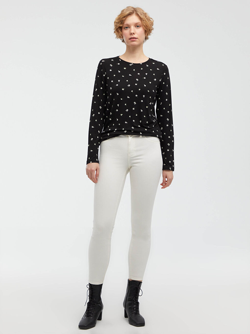 Majica Ženska Dugi Rukav Viskoza Okrugli Izrez Sa Štampom-2