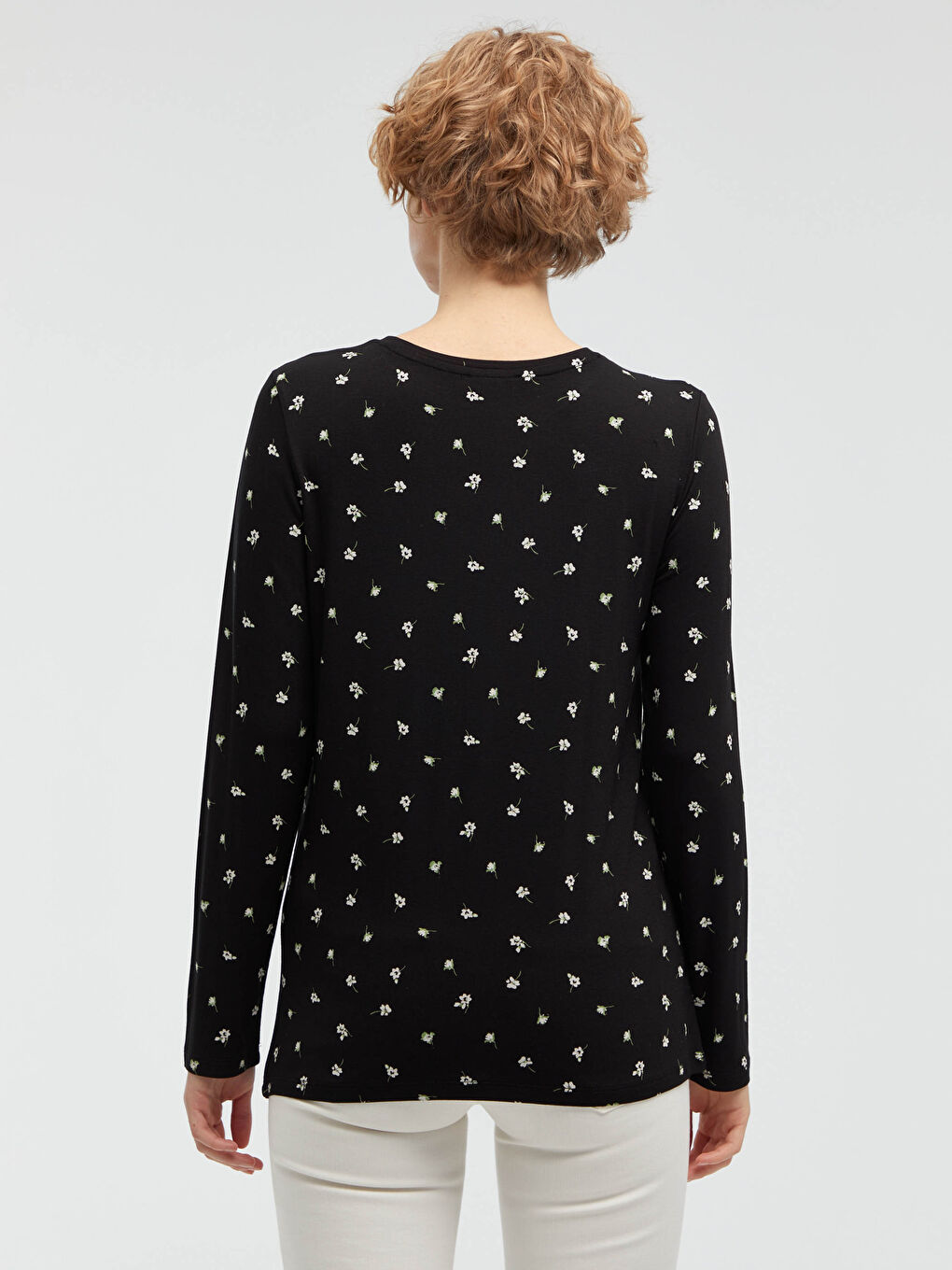 Majica Ženska Dugi Rukav Viskoza Okrugli Izrez Sa Štampom-3