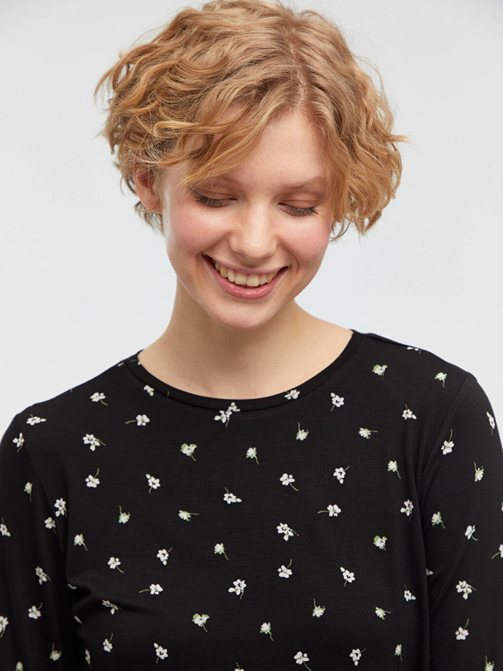 Majica Ženska Dugi Rukav Viskoza Okrugli Izrez Sa Štampom-1