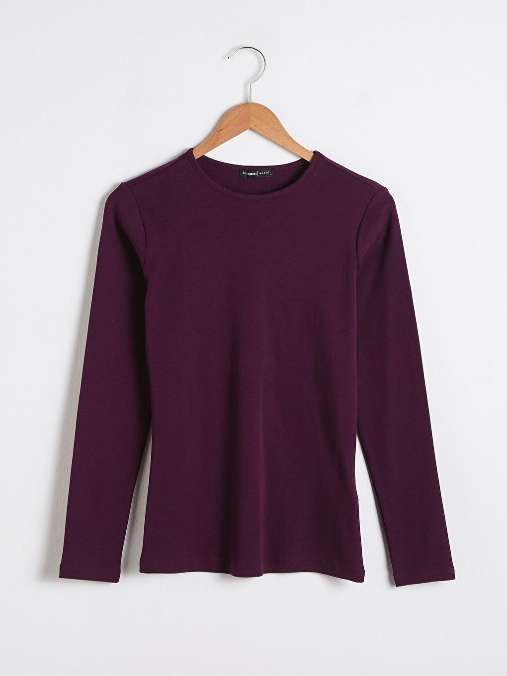 Crew Neck Long Sleeve T-Shirt-5