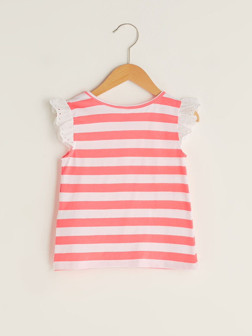 T-shirt en coton rayé à manches courtes et col rond pour bébé fille-1