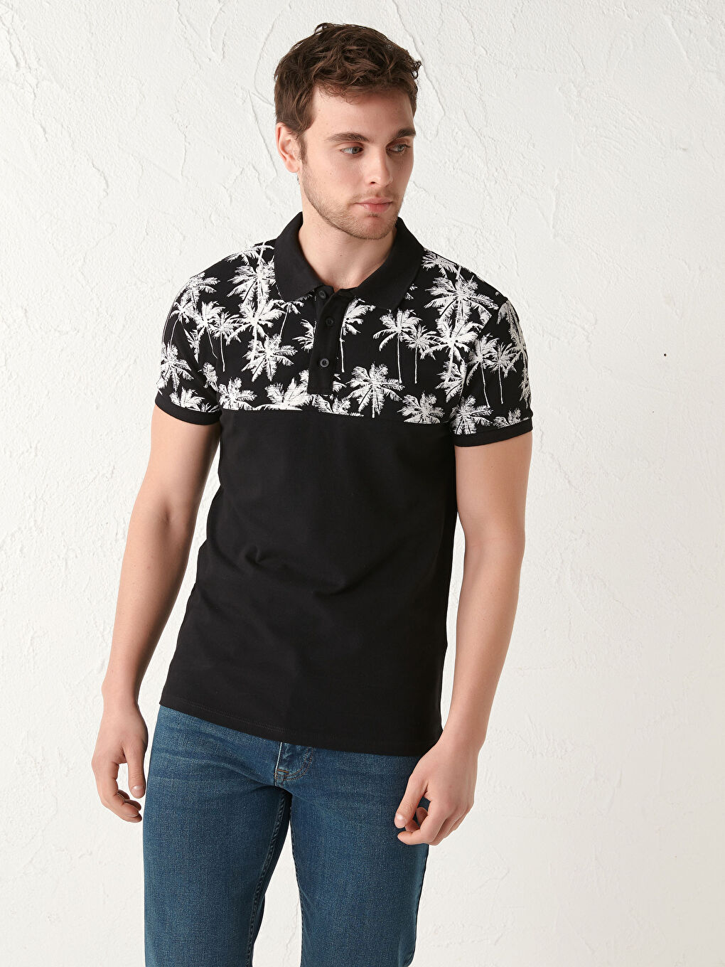 XSIDE Polo Neck Short Sleeve Patterned Pique Men's T-Shirt -S18298Z8-CVL