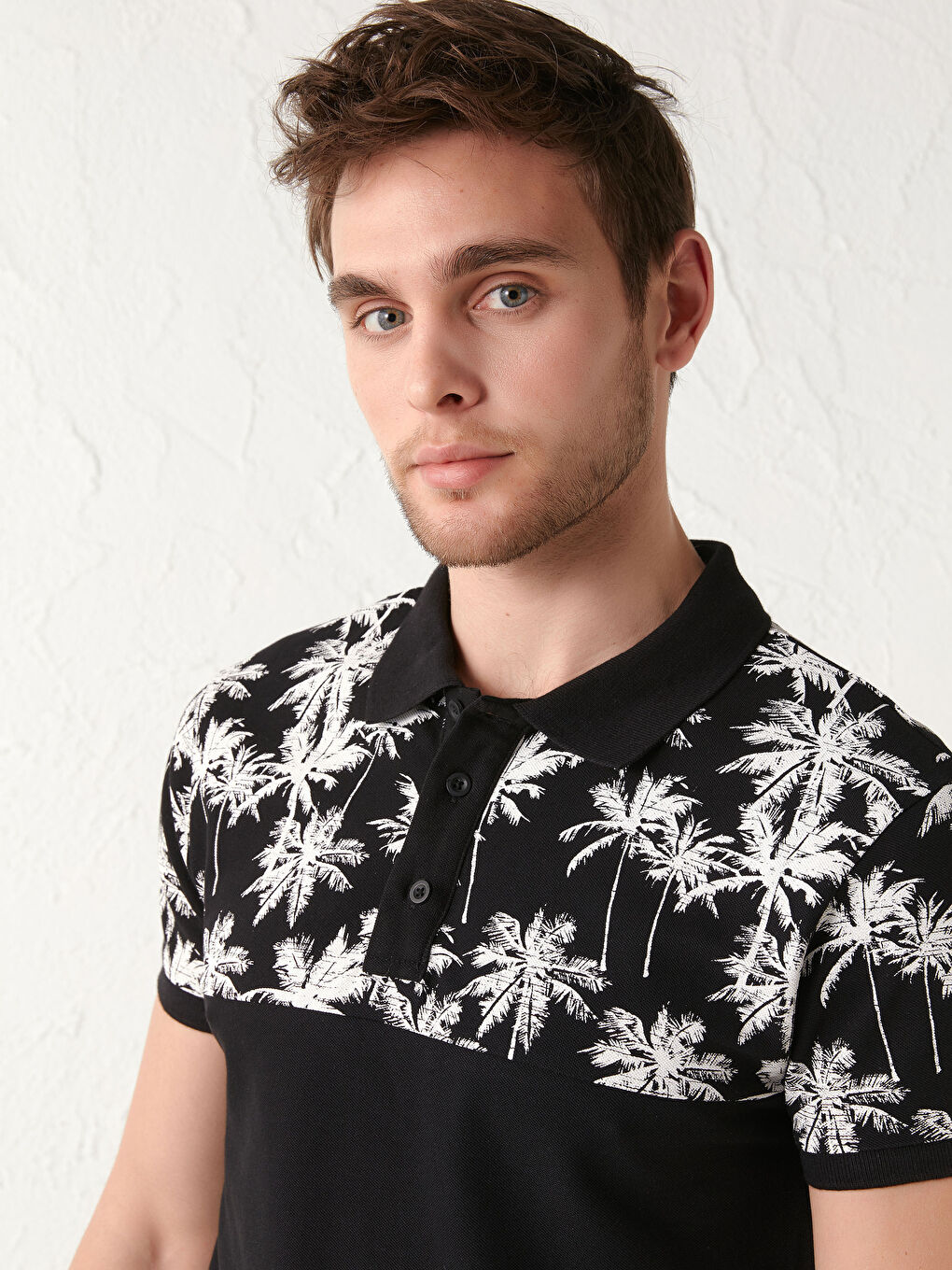 XSIDE Polo Neck Short Sleeve Patterned Pique Men's T-Shirt -S18298Z8-CVL