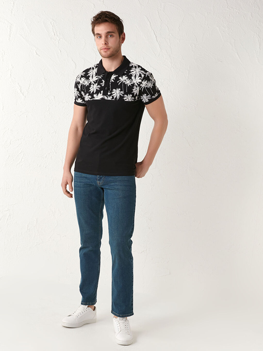 XSIDE Polo Neck Short Sleeve Patterned Pique Men's T-Shirt -S18298Z8-CVL