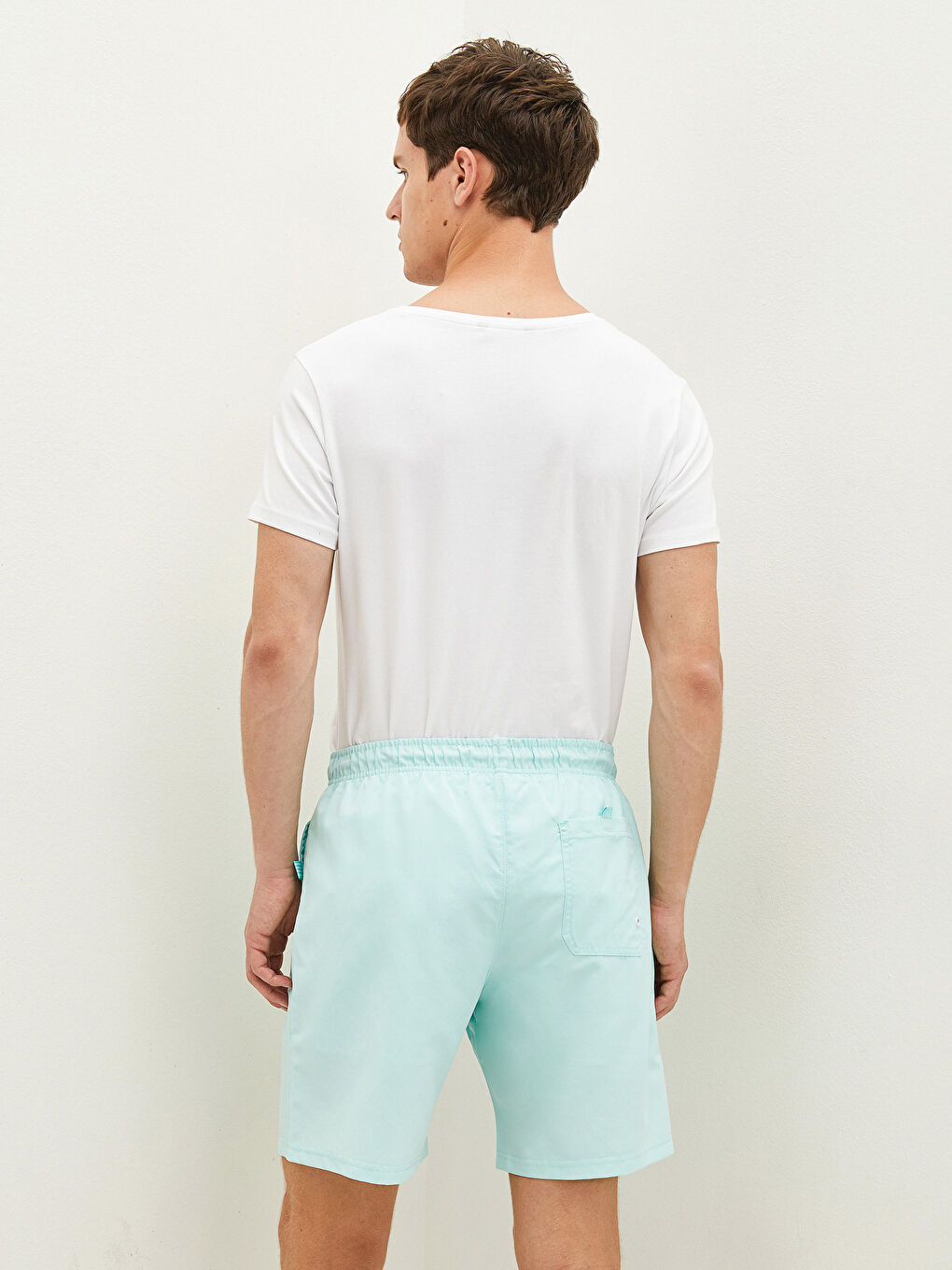 Turkuaz Diz Hizası Boy Basic Erkek Deniz Şortu-2