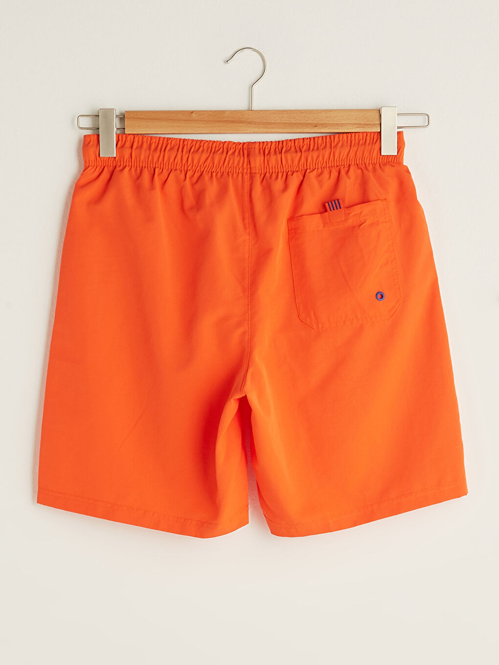 Turuncu Diz Hizası Boy Basic Erkek Deniz Şortu-5