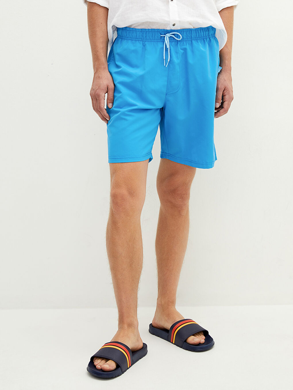 Knee Length Basic Men's Swimming Shorts-3