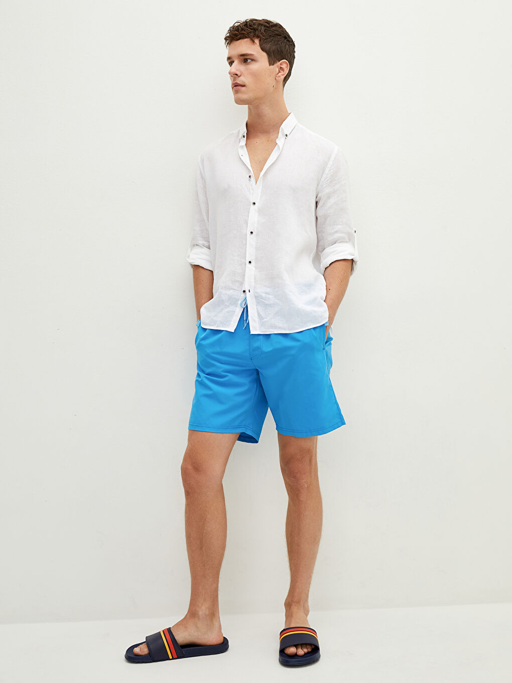 Knee Length Basic Men's Swimming Shorts