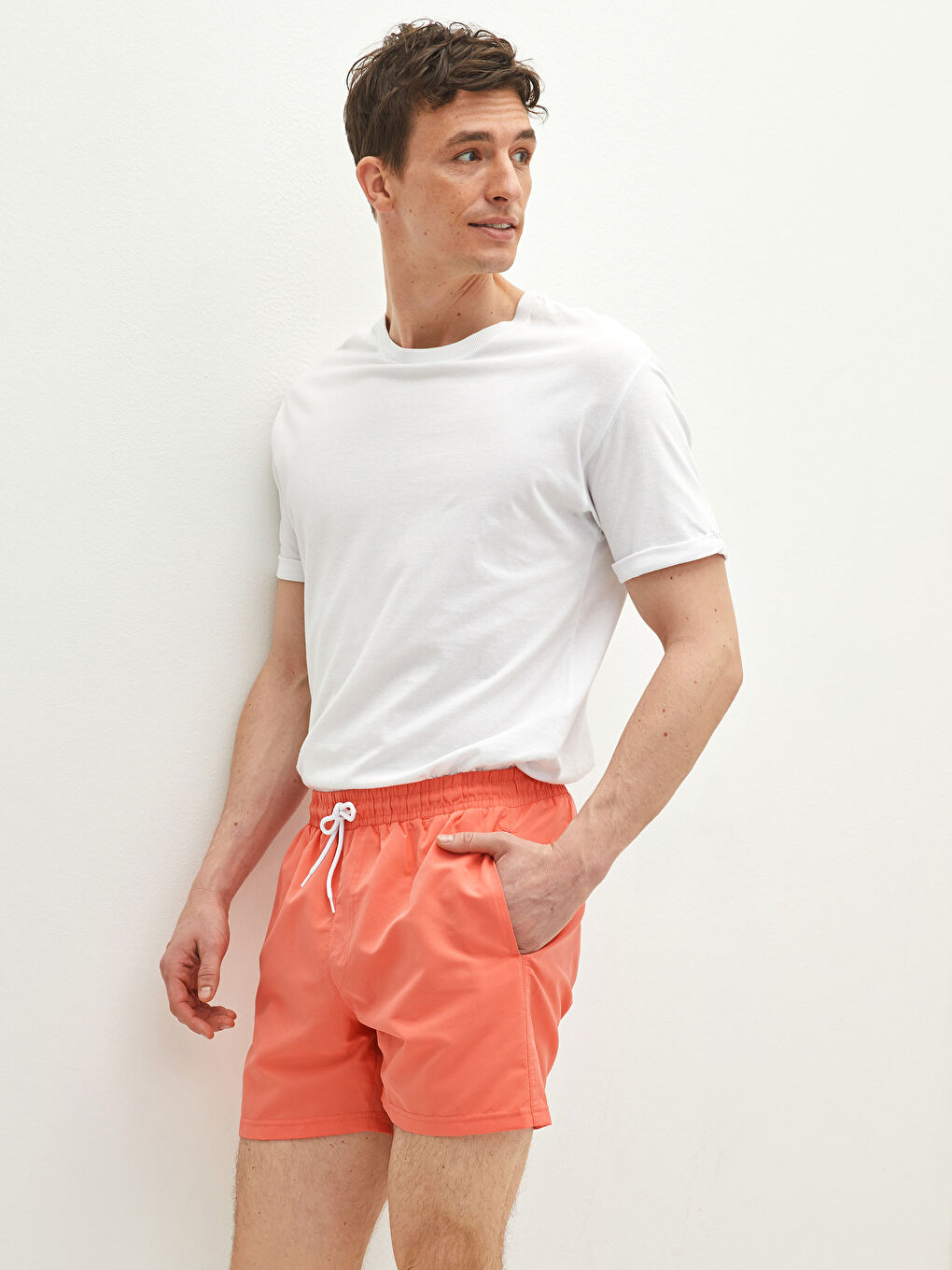 Short Length Basic Men's Swimming Shorts-1