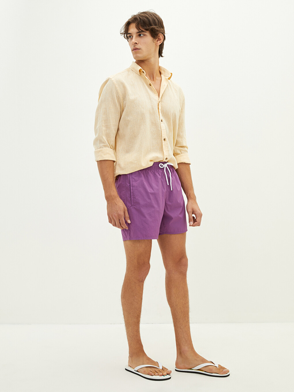 Short Length Basic Men's Swimming Shorts-1