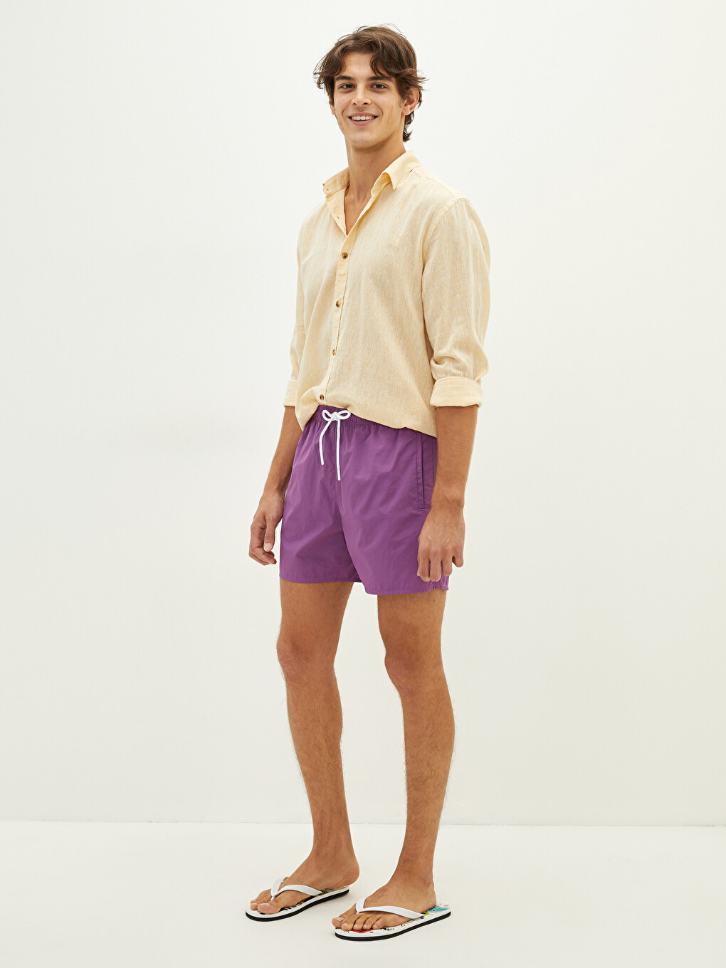 Short Length Basic Men's Swimming Shorts-2