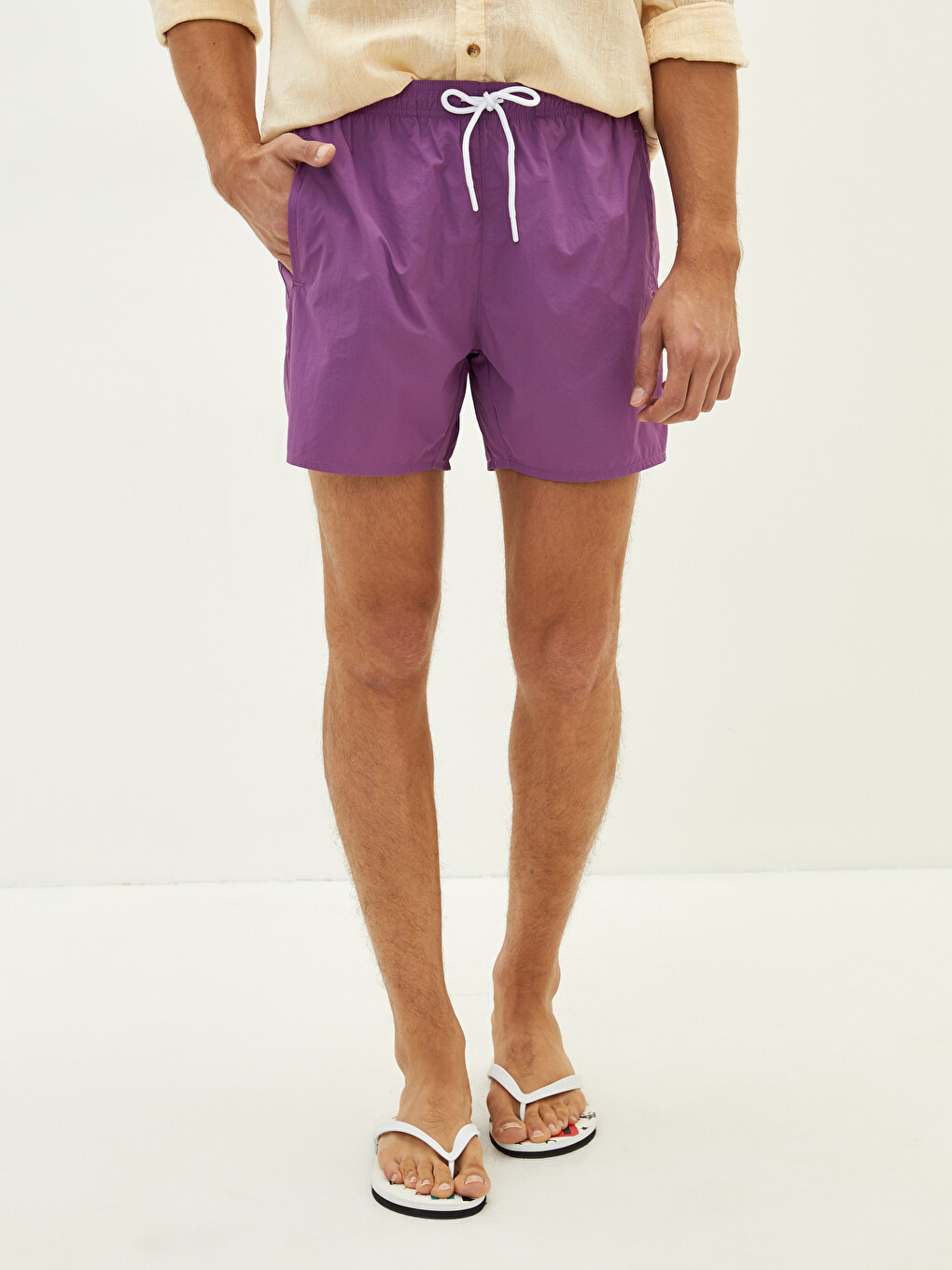 Short Length Basic Men's Swimming Shorts-3