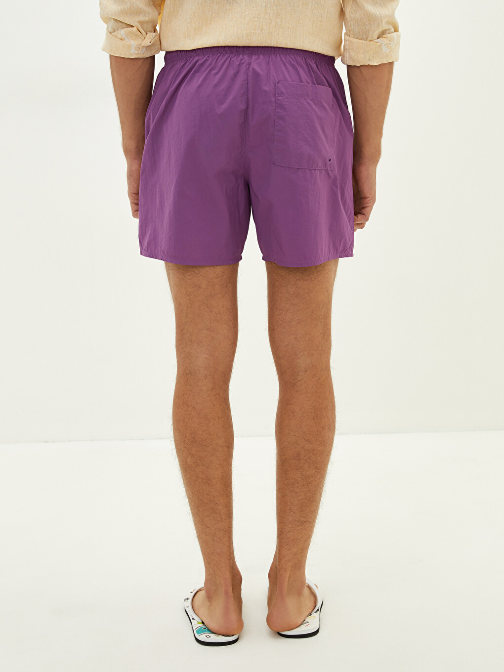 Short Length Basic Men's Swimming Shorts-4